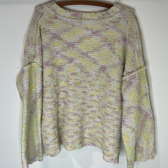 POL Chunky Knit V-Neck Oversized Distressed Sweater Size Large - Picture 13 of 16